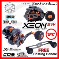 Team Seahawk Xeon Combat SW103HSL Baitcast Overhead Reel SW 103HSL BC Baitcasting Jigging Low Profil