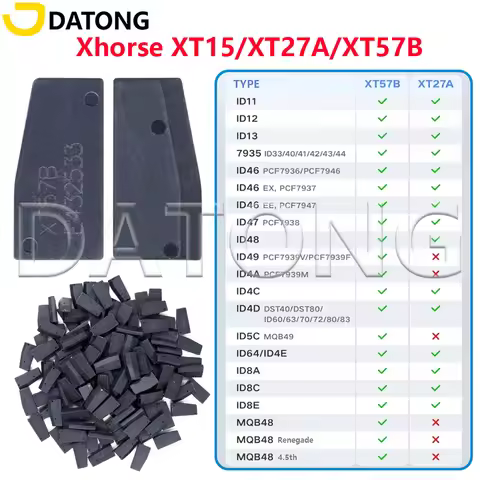 DT XT15/XT27A/XT57B Universal Blank Car Key Super Chip Support ID11/12/13 7935 ID46/47/48/49/4A/4C/4