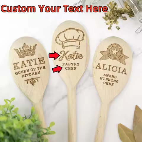 Customized personalized engraved wooden spoons, customized text, baking, baker, chef, star baker, yo