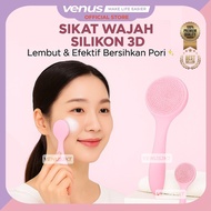 VENUSJKT – Pink Facial Cleansing Brush 3D Silicon Silicone Face Brush Facial Brush with Silicone Han