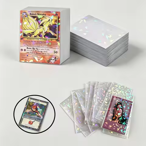 66x91mm Shattered Glass Holographic Laser Rainbow Card Protector Fit Pokemon Yugioh Kpop Photocard S