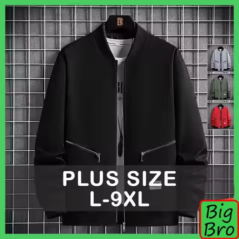 Plus Size Men Jacket 7XL 8XL 9XL Bomber Jacket Zipper Coat Man Autumn Winter Outerwear 점퍼 Chaquetas 