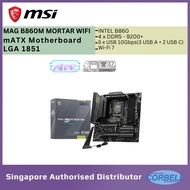 MSI MAG B860M MORTAR WIFI DDR5 mATX Motherboard Intel B860 LGA1851 Socket | 4x DDR5 9200+MHz (OC) (M