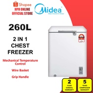 Midea Chest Freezer (130L / 186L / 260L) Peti Pembeku WD-260WA MD-RC151FZB01 MD-RC207FZB01