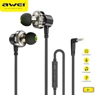 awei Z1 Sports Earphone In-Ear Earphones with Mic Stereo Bass Earbuds Headset Wired Ear Buds Ear Pod
