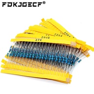 600pcs/set 30 Kinds 1/4W Resistance 1% Metal Film Resistor Pack Assorted Kit 1K 10K 100K 220ohm 1M R