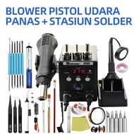 858D 8586 Air Blower Rework Station Hot Air Desoldering Soldering ESD Gun LED Digital Display