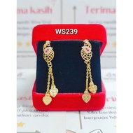 Wing Sing 916 Gold Earrings / Subang Indian Design  Emas 916 (WS239)