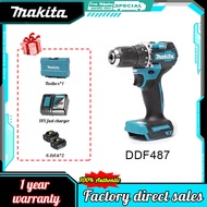 【Original facturer/Warranty 1 years】Makita charging drill DDF487 charging screwdriver drill brushless 18V light steel drill wood flat wing drilling Household Power Tools