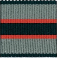 S.I.C. SIC-1002 Striped Grosgrain Ribbon 30mm C/#2 Black x Gray x Orange 1 Roll (30m)