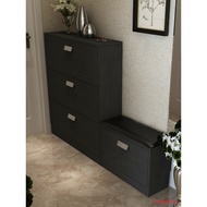 【In stock】Ultra-thin Shoe Cabinet Black Modern Hall CabinetLarge Capacity Home Console  bobo666.sg