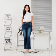 ELNINO - Jeans Premium Highwaist Stretch CutbrayWanita, Vintage Dark Auto Jeans