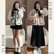 (QC Product Type 1) Curly Fur Coat with Belt and Square Pocket A3160 21.ROOM ROOM ROOM ROOM ROOM ROO