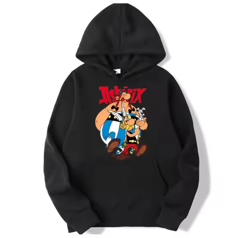 Asterix and Obelix funny Hoodies Men Clothing Sweatshirts Hoodie Cartoon Printing Casual Outerwears 