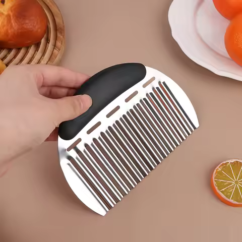 French Fries Cutter Stainless Steel Slicer Big Wave Shape Potato Chip Cutter Knife Vegetable Chopper