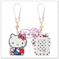 小花花日本精品♥ Hello Kitty 伸縮票卡 證件套 悠遊卡套 白色牛奶蘋果 58903605