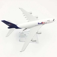 16Cm Airplane Aaaaa Model Fedex Cargo Logistics Airbus A380 Aires Aircraft Diecast Metal Plane Toy