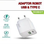 ROBOT USB & TYPE C CHARGER ADAPTOR