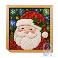 ESPO 1 Set Christmas Fabric Art Kit, DIY Christmas Themed Christmas Fabric Painting Kit,  Cotton Fab