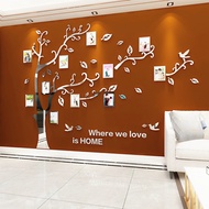 [Ready Stock] Wall Stickers Tree Photo Frame 3D Acrylic Mirror Wall Decals For Sofa TV Background Wa