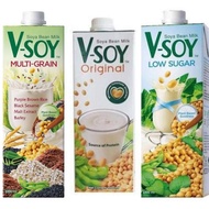 Vsoy 1 liter susu kedelai/v-soy original+vsoy multi grain+vsoy low fat