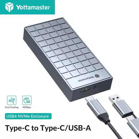 Yottamaster 40Gbps SSD Enclosure M.2 NVMe USB 4 Type C NVMe External ard Drive Case Compatible with 