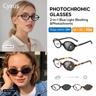 Cyxus Photochromic Oval Glasses Anti Radiation Eyeglass Woman Eye Glasses Anti Blue Light Eyewear 82