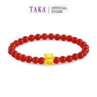 TAKA Jewellery 999 Pure Gold Beads Bracelet Fortune Cat
