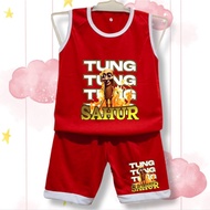 TUNG TUNG SAHUR BOYS AND GIRLS SINGLET SET 1-10 YEARS baju budak lelaki singlet budak