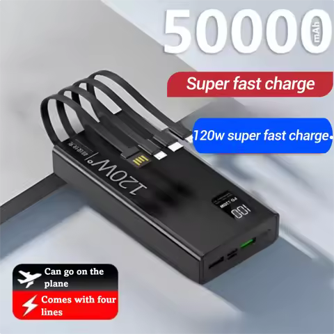 Self - contained Cable 20000mAh 120W Super Fast Charging 50000mAh High - capacity Power Bank