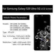 For Samsung Galaxy S20 Ultra 5G SM-G988B G988U , G988W G9880 G988N  LCD Screen  Display Touch Screen
