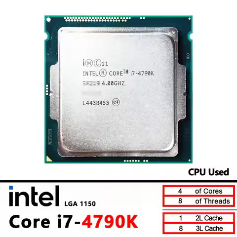 Intel Core i7-4790K i7 4790K 4.0 GHz Used Quad-Core Eight-Thread CPU 88W 8M LGA 1150