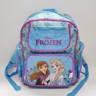 日本 DISNEY FROZEN 冰雪奇緣 ELSA & ANNA 淺藍色帆布 背囊 書包