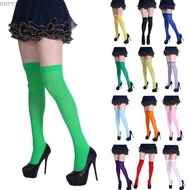 HSV Women Girls Thigh  Over Knee Socks Solid Color Opaque Stockings Long Socks