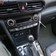 Car Interior AC Switch Panel Cover Trim For Hyundai Kona Kauai SUV 2017 2018 Carbon Fiber Air Condition Control Frame Sticker