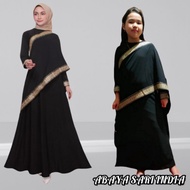 KAY52 - ABAYA SARI INDIA IBU DAN ANAK ABAYA HITAM TURKEY N-3046