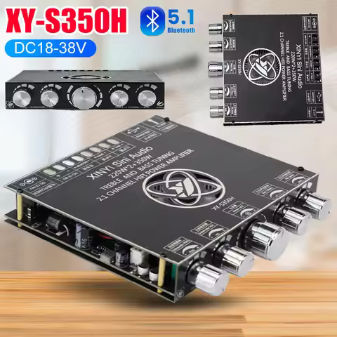 XY-S350H TDA7498E Bluetooth 5.0 Subwoofer Amplifier Board 220Wx2+350W 2.0 Channel High Power USB Aud