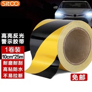 AT/🌞Stun Warning Reflective Adhesive Tape Garage Land Sticker Logo Reflective Sticker Wear-Resistant Reflective Fire Pro