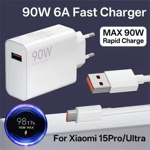 90w 6A Mobile Phone Charger Charging Head European And American Plug Adapter Fast Charging Head Suit