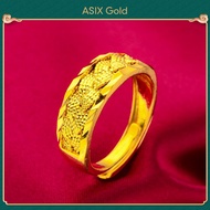 ASIX GOLD Ring Gold 916 Original Braided Pattern Rings Size Adjustable Men Women Ring