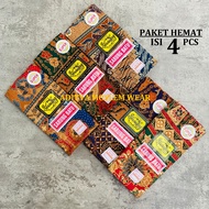 Economy Package Contains 4 Pcs Batik Cap Sarong Seuruling Bamboo Women's Sarong Cloth for Giving Bir
