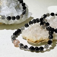 Hecate 黑髮晶|黑碧璽|黑曜石| s925純銀配飾 |水晶手鍊A23-1