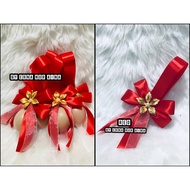 New design-( Red ) Bunga telur gantung ribbon metal flower murah simple cantik 25pcs/1set 50pcs/1set