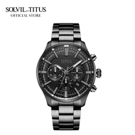 Solvil et Titus Saber Chronograph Quartz Watch in Black Dial and Stainless Steel Bracelet Men Watch W06-03082-016