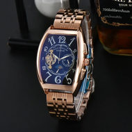 Franck Muller Man Watch tonneau นาฬิกาข้อมือผู้ชายมี gratis ongkir กันน้ำนาฬิกากลไกนาฬิกาของขวัญสุดห