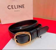 CELINE 賽琳腰帶 寬3.0CM 牛皮 凱旋門 黑色 女士 女款 皮帶 禮盒 送禮 節日 生日 Women's belts gift boxes gifts holidays birthdays