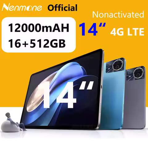 Nenmone Mpad15 Smart 14 Inch Tablet Android 15 Dual 4G Network 16+512GB Storage 5G WiFi FM 12000mAh 