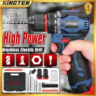 【3 Year Warranty】16.8V Makita-Level Brushless Cordless Impact Drill Cordless Electric Screwdriver Drill 23+1 Torque Drill Tool