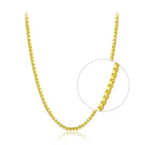 18K Gold AU750 Slim Chain Necklace For Women, Versatile Layering Pendant-Compatible Everyday Jewelry