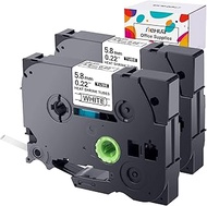 Hehua Black on White Heat Shrink Tube Compatible for Brother Heat Shrink Label HSe-211 HSe211 HS-211